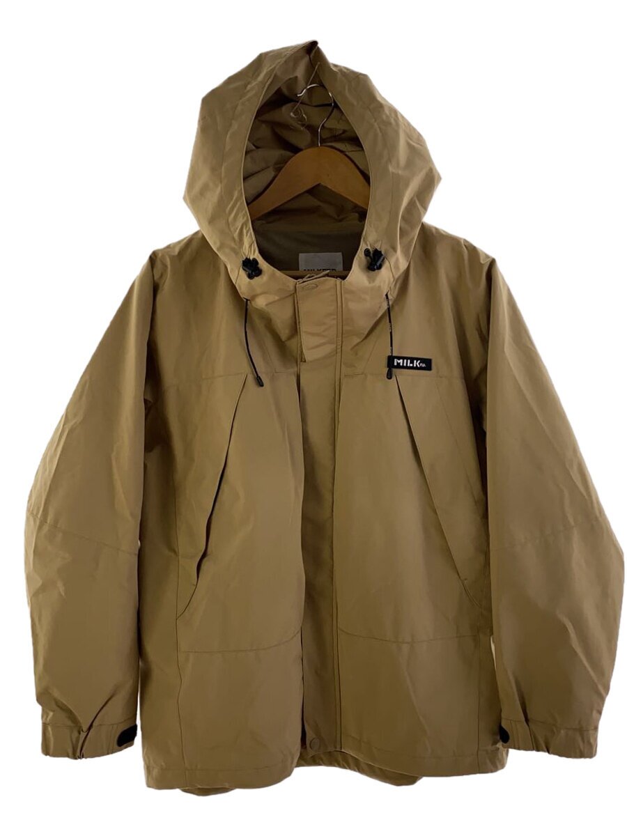 MILK FED.◆BACK LOGO MOUNTAIN PARKA/S/ポリエステル/ベージュ/無地/103203021028