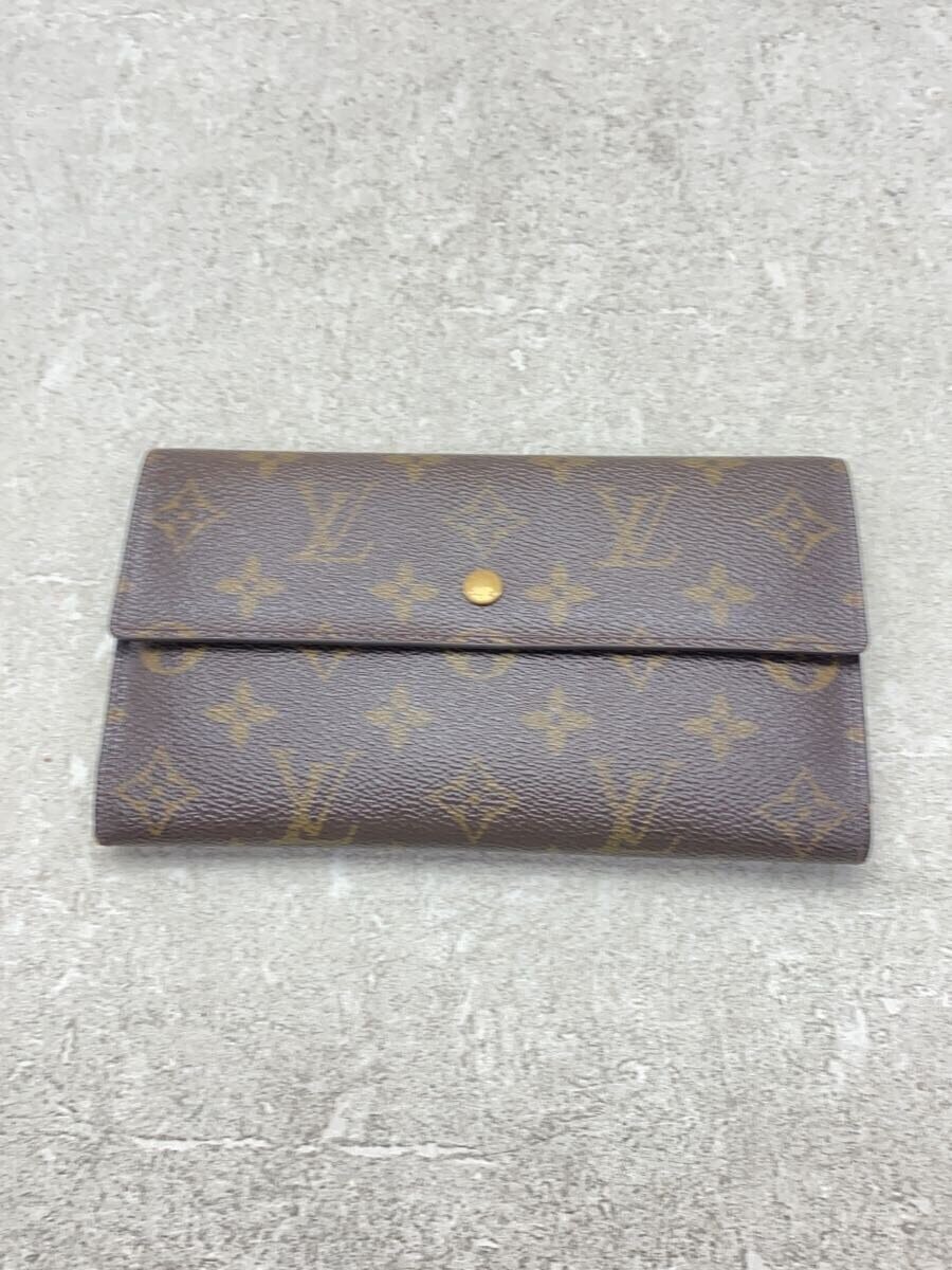 【中古】LOUIS VUITTON◆ポルト・トレゾール・インターナショナル_モノグラム・キャンバス_BRW/ブラウン/レディース【服飾雑貨他】