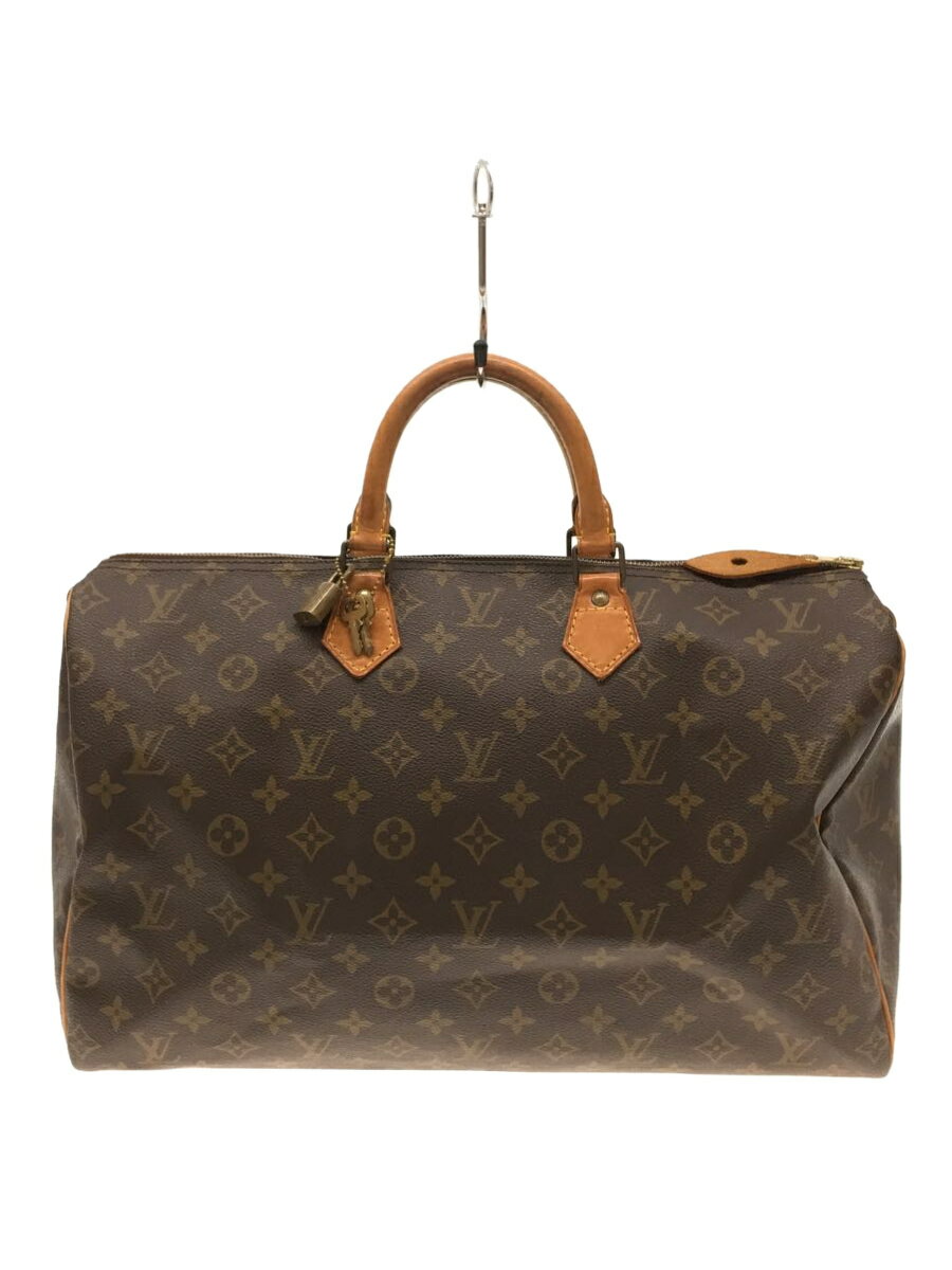 【中古】LOUIS VUITTON◆1)スピーディ35_モノグラム・キャンバス_BRW/PVC/BRW【バッグ】