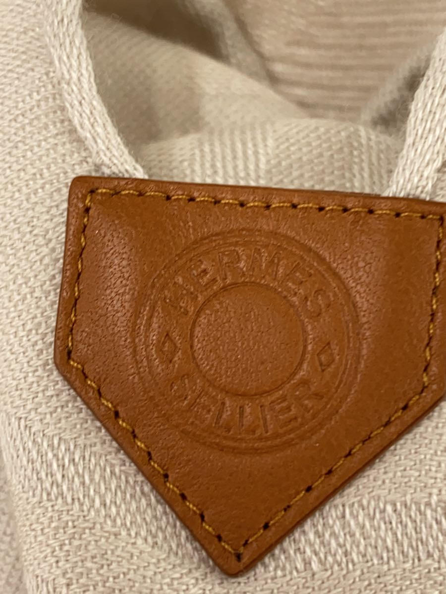 【中古】HERMES◆New Libris/ポンチョ/カシミヤシルク/BEG/レディース【服飾雑貨他】