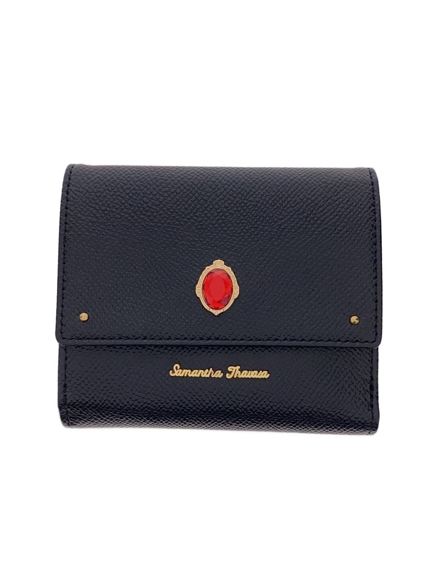 【中古】Samantha Thavasa◆ツイステッドワンダーランド/スカラビア寮/2つ折り財布/レザー/BLK/レディース//【服飾雑貨他】