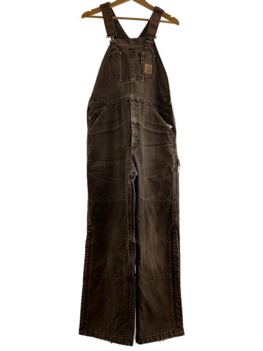 【中古】Carhartt◆90S/オーバーオール/32/コットン/ブラウン/ダック地/ダブルニー/サイドジップ【メンズウェア】 【中古】Carhartt◆90S/オーバーオール/32/コットン/ブラウン/ダック地/ダブルニー/サイドジップ【メンズウェア】
