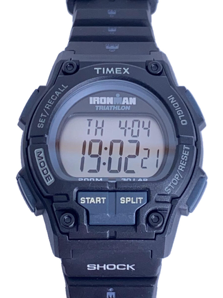 【中古】TIMEX◆クォーツ腕時計/デジタル/ラバー/BLK/BLK/T5K196【服飾雑貨他】