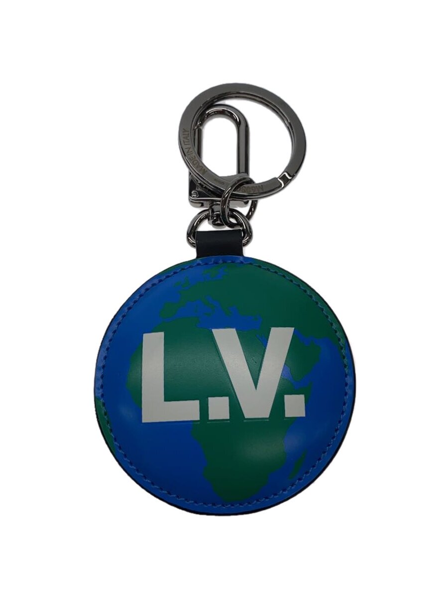 【中古】LOUIS VUITTON◆ポルト・クレ・パディッドモノグラムロゴ_BLU/牛革/BLU/モノグラム/メンズ【服飾雑貨他】