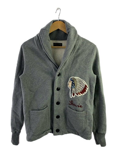 【中古】WEST RIDE◆カーディガン(厚手)/36/コットン/グレー/ワッペン/裏起毛【メンズウェア】 【中古】WEST RIDE◆カーディガン(厚手)/36/コットン/グレー/ワッペン/裏起毛【メンズウェア】