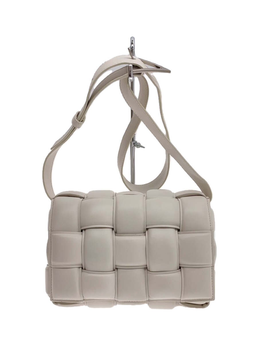【中古】BOTTEGA VENETA◆ショルダーバッグ/レザー/WHT/591970【バッグ】