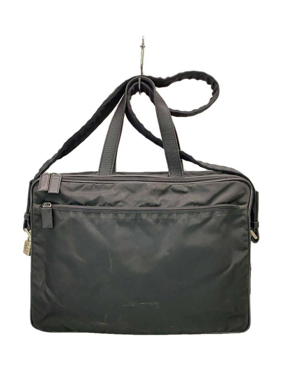 Attache Case - 【中古】PRADA◆ブリーフケース/ナイロン/BLK/V407/持ち手割れ有/汚れ有/ファスナー錆有【バッグ】