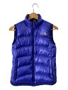 【中古】THE NORTH FACE◆ACONCAGUA VEST_アコンカグアベスト/S/ナイロン/BLU/無地【レディースウェア】