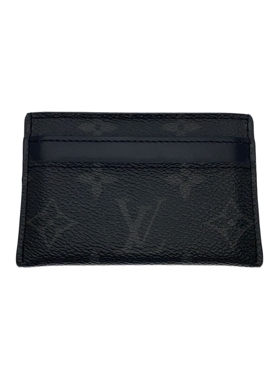 【中古】LOUIS VUITTON◆ポルト・カルト・ダブル_モノグラム・エクリプス/キャンバス/BLK/メンズ【服飾雑貨他】