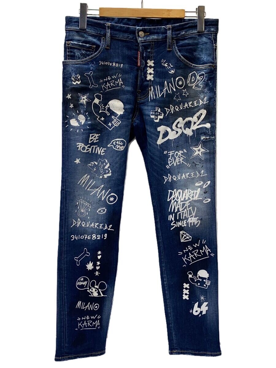 【中古】DSQUARED2◆スキニーパンツ/46/コットン/BLU/s71lb0957【メンズウェア】
