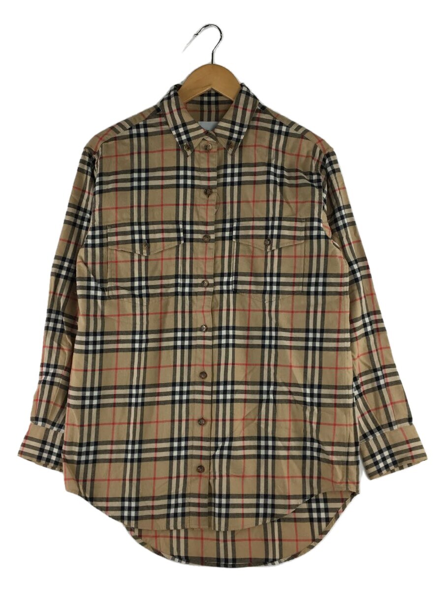 【中古】BURBERRY◆長袖シャツ/4/コットン/CML/チェック/8021051//ボタンダウン/ノバチェック【レディースウェア】