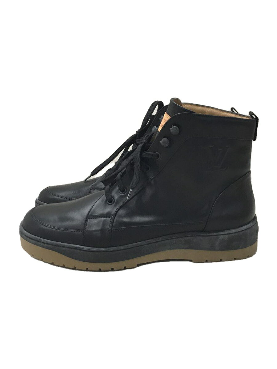 【中古】LOUIS VUITTON◆レースアップブーツ/UK6.5/ブラック/レザー/7ホール【シューズ】