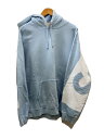 【中古】Supreme◆21SS/BIG LOGO HOODED SWEATSHIRT/パーカー/L/コットン/BLU【メンズウェア】