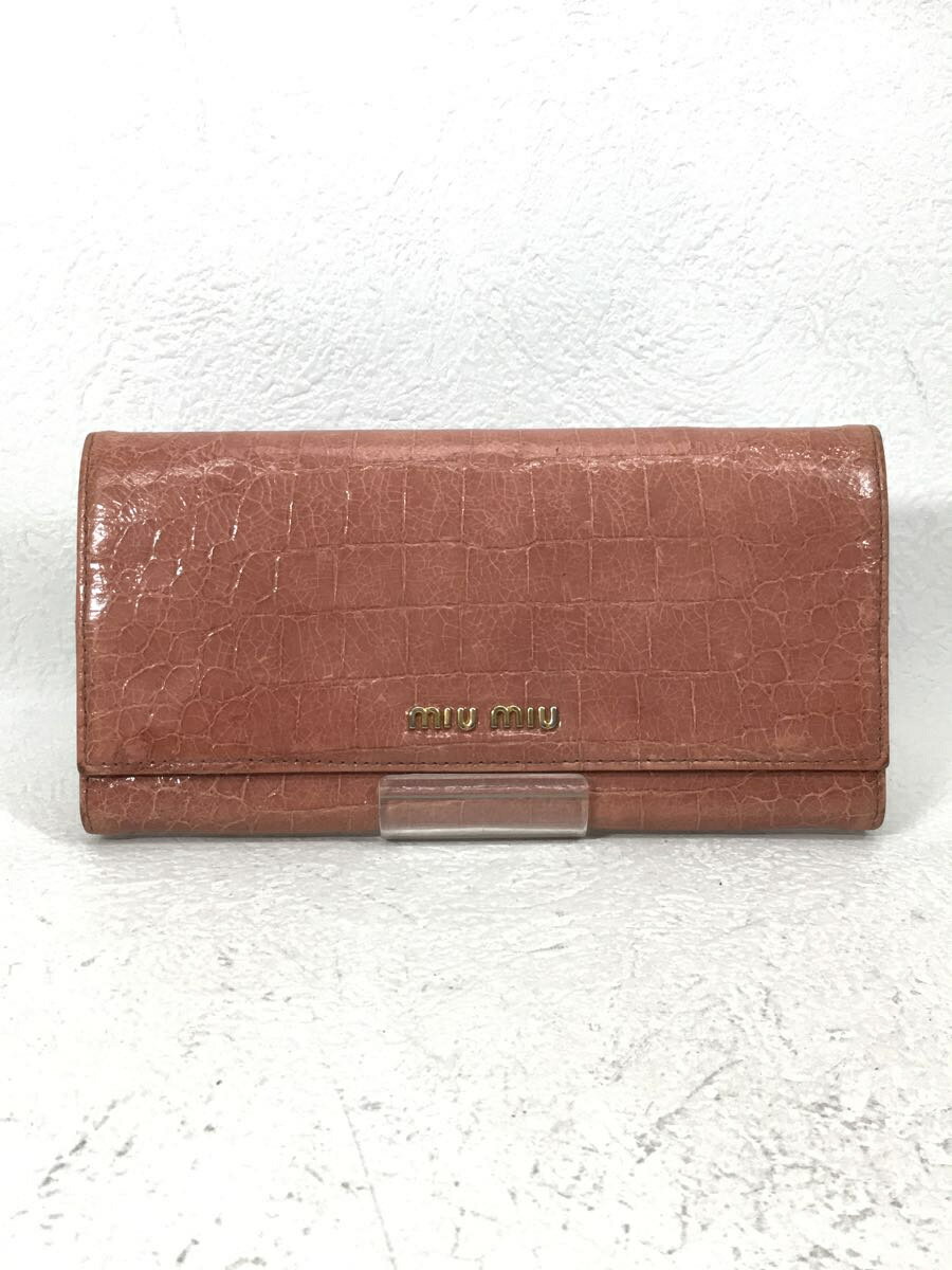 【中古】MIU MIU◆長財布/--/PNK/レディ