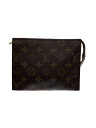 【中古】LOUIS VUITTON◆ポッシュ・トワレット19_モノグラム・キャンバス_BRW/PVC/BRW【バッグ】