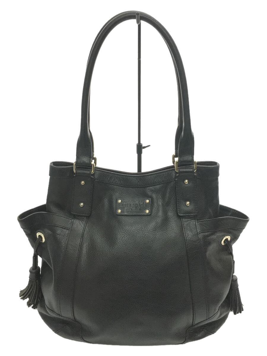 【中古】kate spade new york◆ハンドバッグ/レザー/BLK/無地/PXRU1359【バッグ】