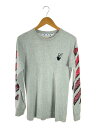 【中古】OFF-WHITE◆21SS MARKER L/S TEE/S/GRY/OMAB001R21JER003【メンズウェア】