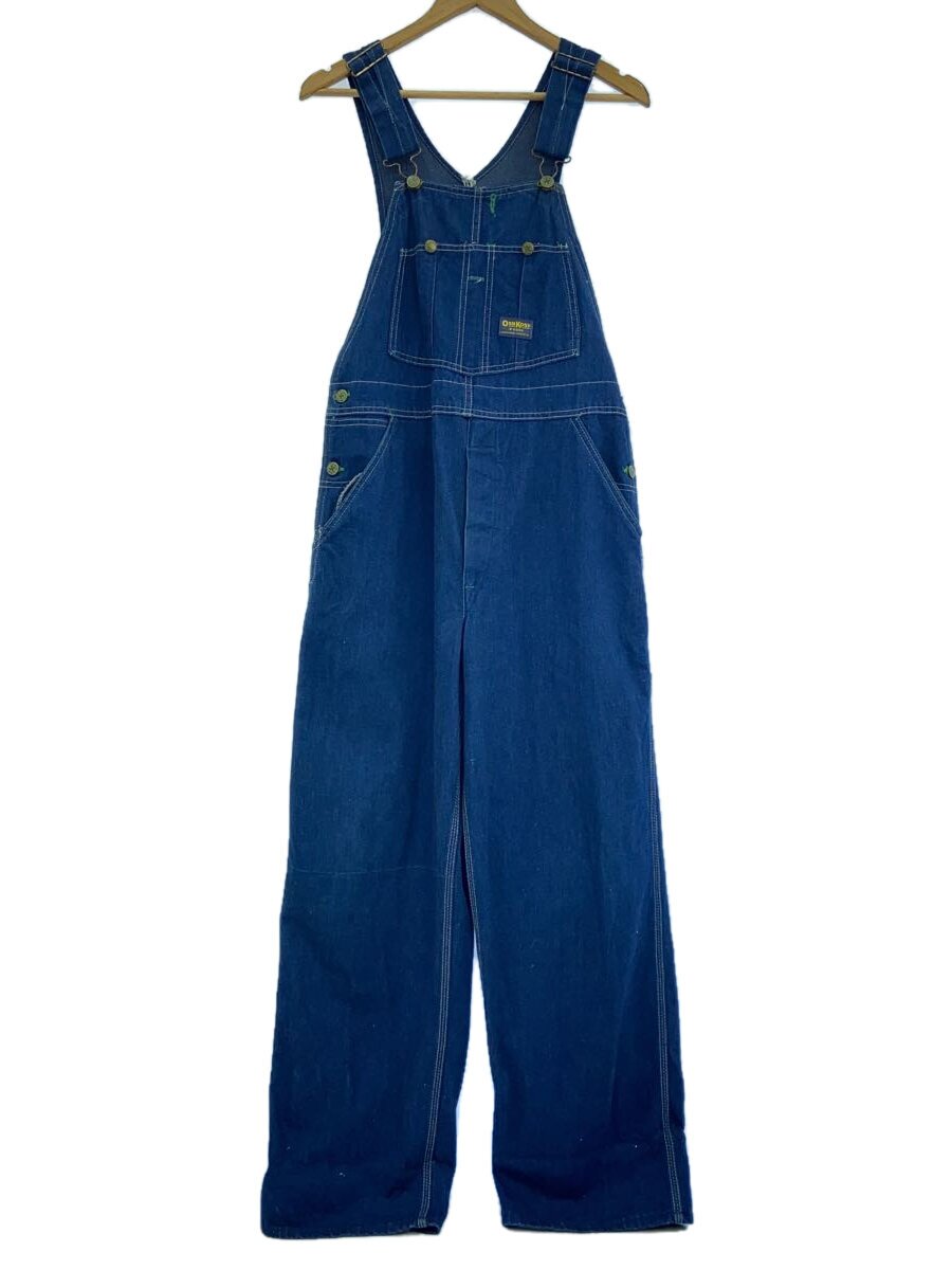 【中古】OshKosh◆60s/ユニオンチケット/USA製/デニム/オーバーオール/コットン/IDG【メンズウェア】