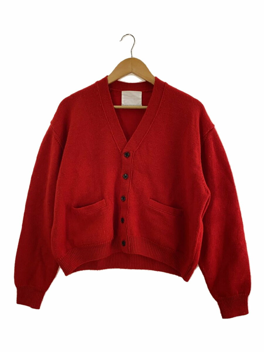 【中古】RE-PURPOSE◆カーディガン(厚手)/M/ウール/RED/22-080-053-3000-3-0【メンズウェア】
