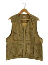 【中古】THE NORTH FACE◆RUSTLE CANOPY VEST_ラッスルキャノピーベスト/L/ナイロン/KHK/無地//【メンズウェア】
