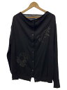 【中古】HYSTERIC GLAMOUR◆カーディガン(薄手)/--/コットン/BLK/無地/01191ND04【メンズウェア】