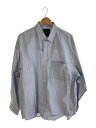 【中古】MAISON SPECIAL◆長袖シャツ/2/コットン/BLU/ストライプ/11242311205【メンズウェア】(4)