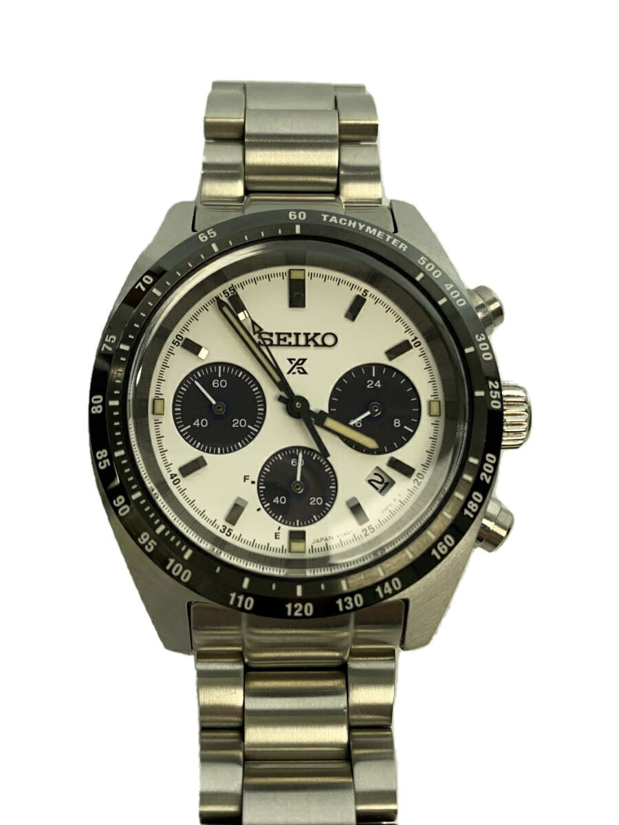 【中古】SEIKO◆スピードタイマー/PROSPEX/クォーツ腕時計/アナログ/ステンレス/シルバー/SS/V192-0AF0【服飾雑貨他】