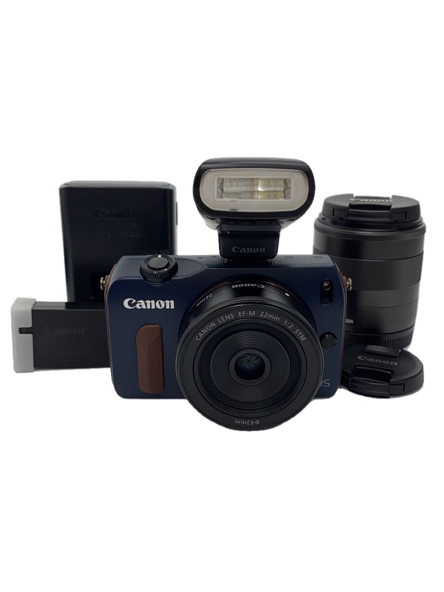 【中古】CANON◆デジタル一眼カメラ EOS M ダブルレンズキット [ベイブルー]【カメラ】