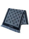 【中古】FENDI◆マフラー/ウール/NVY/総柄/レディース【服飾雑貨他】