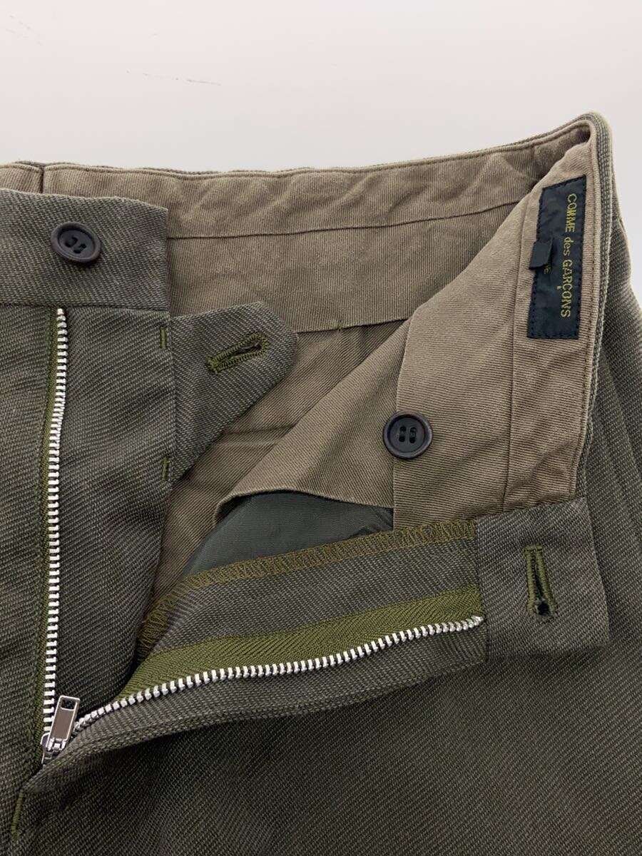 【中古】COMME des GARCONS HOMME◆ポリ縮絨スラックスパンツ/XS/ポリエステル/カーキ/HR-P006//【メンズウェア】