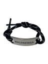 【中古】BALENCIAGA◆ブレスレット/--/BLK/メンズ/プレート//【服飾雑貨他】