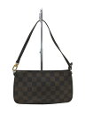 【中古】LOUIS VUITTON◆ポシェット・アクセソワール_ダミエ・エベヌ_BRW/PVC/BRW【バッグ】