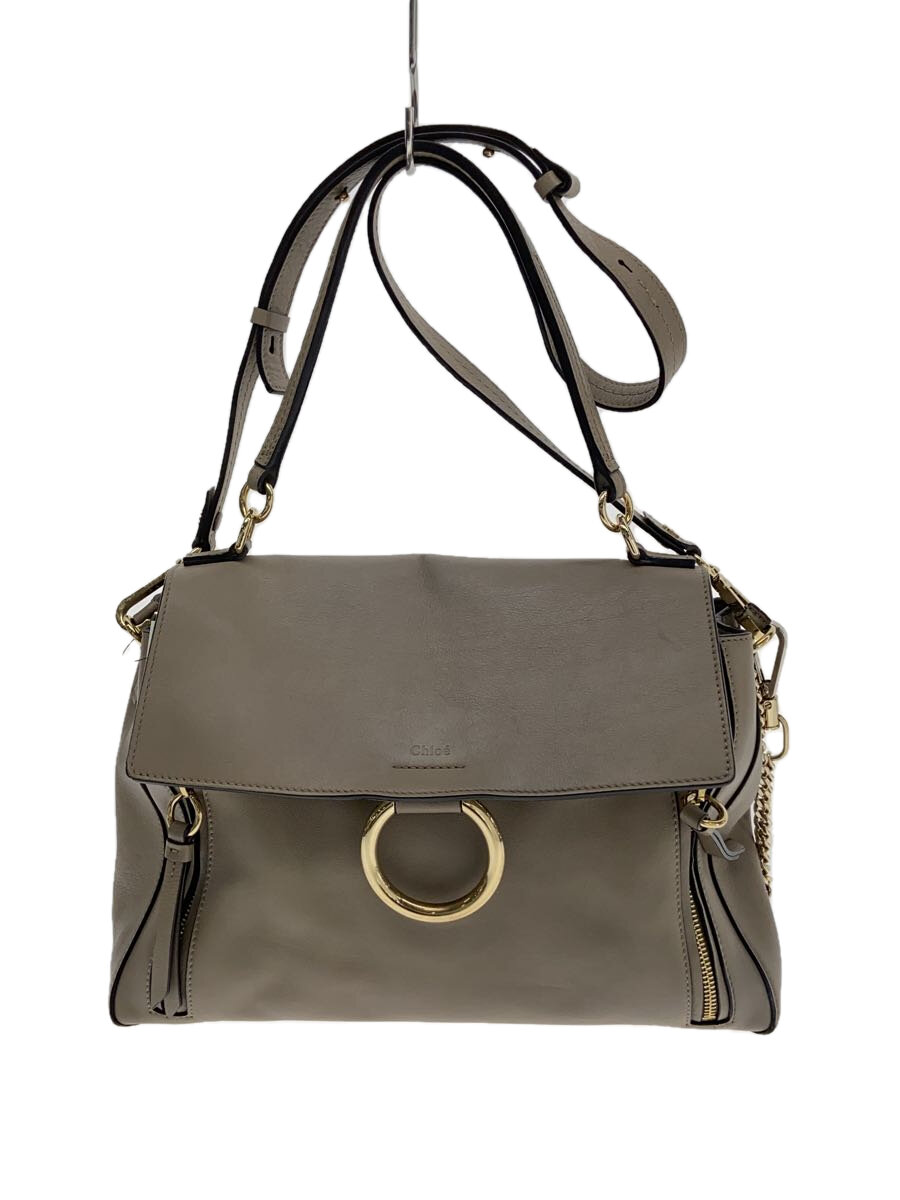 CHOLE - 【中古】Chloe◆ショルダーバッグ/レザー/BEG/無地/内側汚れ有【バッグ】