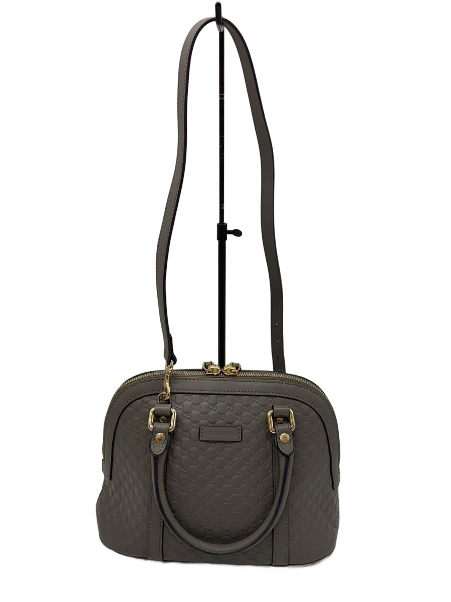 GUCCI - 【中古】GUCCI◆ハンドバッグ_マイクログッチシマ/GRY/総柄/449654【バッグ】