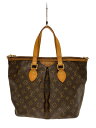 【中古】LOUIS VUITTON◆表面汚れ有/パレルモPM_モノグラム・キャンバス_/ブラウン/ビニール/無地/ルイヴィトン【バッグ】