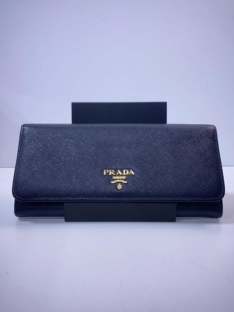 【中古】PRADA◆長財布/PVC/BLK/無地/メンズ/1MH132QWAF0505/SAFFIANO METAL【服飾雑貨他】