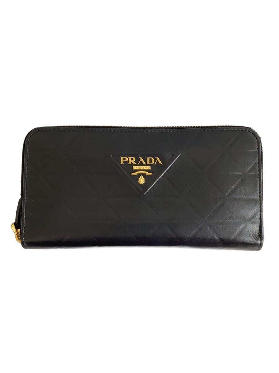 【中古】PRADA◆長財布/レザー/BLK/メンズ/IML【服飾雑貨他】