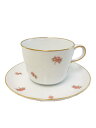 【中古】大倉陶園◆カップ&ソーサー/小花/ホワイト/ピンク【キッチン用品】