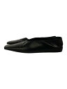 【中古】JIL SANDER◆フラットパンプス/37.5/ブラック/黒/レザー/j16wz0003//【シューズ】