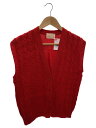 【中古】PENDLETON◆ニットベスト(厚手)/M/ウール/RED【レディースウェア】(4)