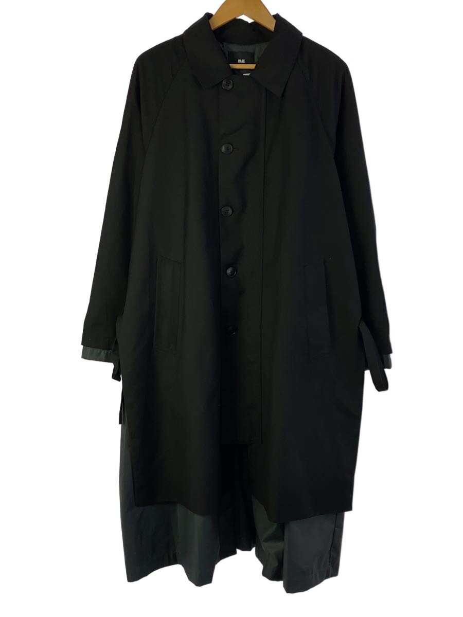 【中古】HARE◆コート/S/ポリエステル/BLK/HA030419AD【メンズウェア】