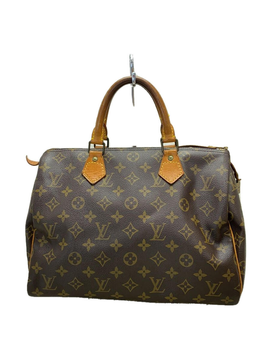 【中古】LOUIS VUITTON◆1)スピーディ30_モノグラム・キャンバス_BRW/PVC/BRW【バッグ】