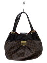 【中古】LOUIS VUITTON◆システィナMM_ダミエ・エベヌ_BRW/PVC/BRW【バッグ】