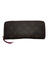 【中古】LOUIS VUITTON◆ポルト・フォイユ・クレマンス_モノグラム・キャンバス_BRW_フューシャ/PVC/BRW/レディース【服飾雑貨他】(4)