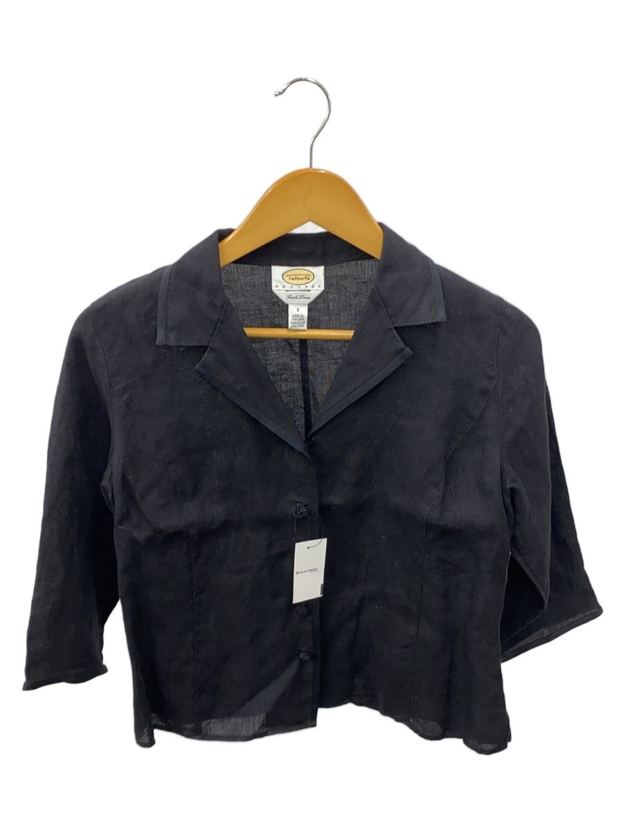 【中古】TALBOTS◆シャツ/ジャケット/リネン/BLK//【レディースウェア】