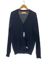 【中古】WACKO MARIA◆CLASSIC CARDIGAN TYPE-1/カーディガン(薄手)/M/コットン/ブラック/無地//【メンズウェア】