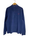 【中古】POLO RALPH LAUREN◆ハーフジップ/ニット・セーター/XL/ウール/ネイビー【メンズウェア】