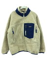 【中古】patagonia◆ジャケット/S/ポリエステル/CRM/パタゴニア/65642F9【キッズ】