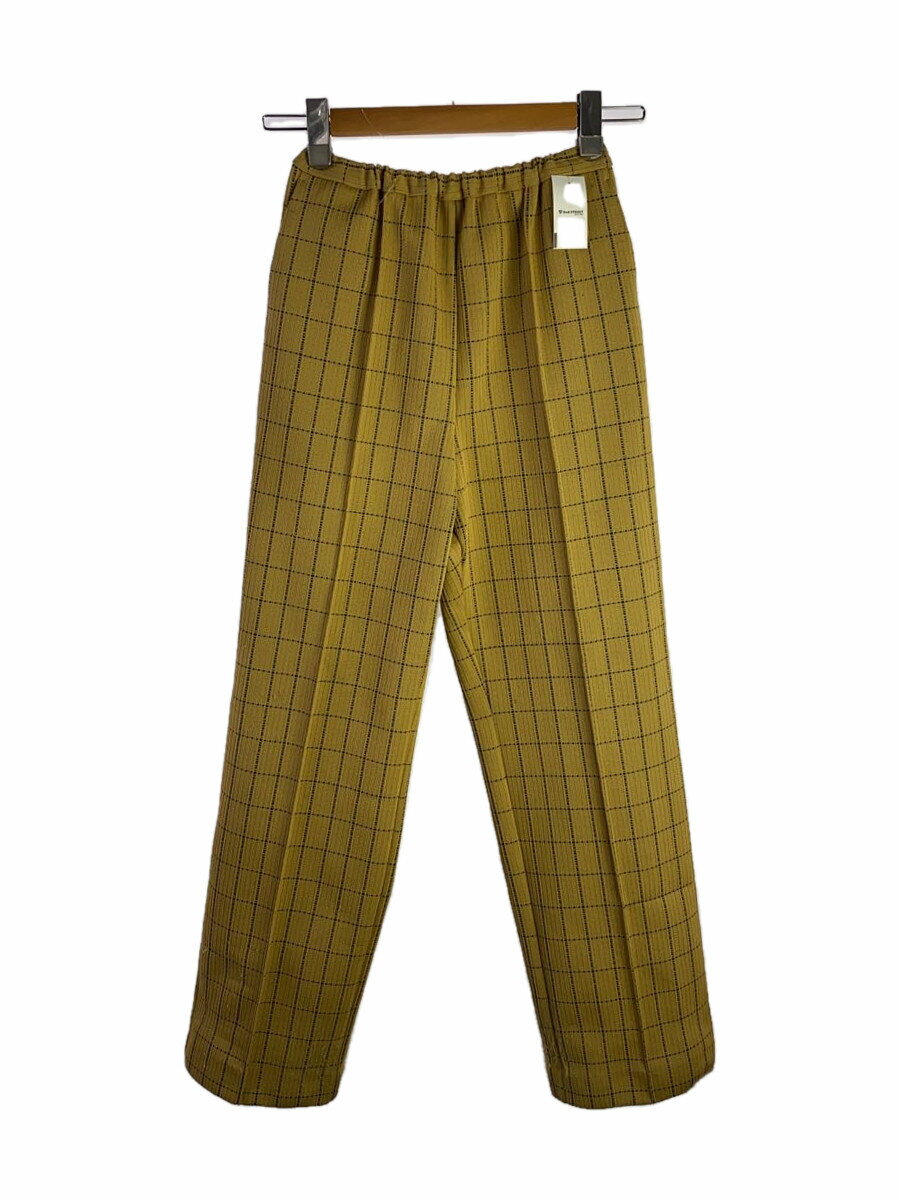 【中古】6(ROKU) BEAUTY & YOUTH UNITED ARROWS◆ボトム/36/ポリエステル/イエロー/チェック/8614-241-0436【レディースウェア】