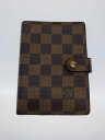 【中古】LOUIS VUITTON◆アジェンダPM_ダミエ・エベヌ_BRW/PVC/BRW/レディース【服飾雑貨他】